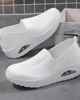 Damen Orthopädische Schuhe mit dämpfender Sohle und elastischem Einstieg in Weiß