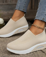 Damen Orthopädische Schuhe mit dämpfender Sohle und elastischem Einstieg in Beige