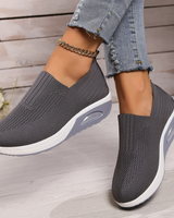 Damen Orthopädische Schuhe mit dämpfender Sohle und elastischem Einstieg in Grau