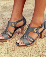 Rozenn – Sandalen Mit Hohen Absätzen Und Fesselriemchen in Grau