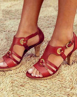 Rozenn – Sandalen Mit Hohen Absätzen Und Fesselriemchen in Rot