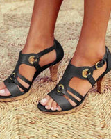 Rozenn – Sandalen Mit Hohen Absätzen Und Fesselriemchen in Schwarz