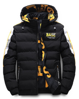 Warme Daunen Winterjacke für Herren in Schwarz