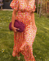Lyra | Florale Eleganz Maxi-Kleid in Orange
