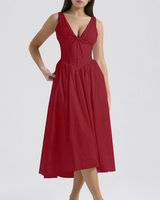 Eurybia - Korsett-Midikleid in Rot