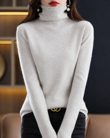 Akainu - Eleganter Rollkragenpullover in Hellgrau