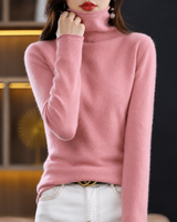 Akainu - Eleganter Rollkragenpullover in Rosa-Rot
