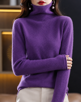 Akainu - Eleganter Rollkragenpullover in Lila