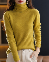 Akainu - Eleganter Rollkragenpullover in Gelb