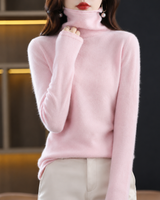 Akainu - Eleganter Rollkragenpullover in Rosa