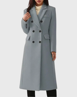 Andrea | Damen Klassischer Wollmantel in Grau