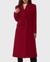 Andrea | Damen Klassischer Wollmantel in Rot