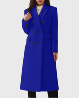 Andrea | Damen Klassischer Wollmantel in Blau