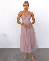 Franca - Zeitgemäßes, elegantes Midikleid in Rosa