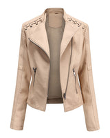 Lilian | Damen Modische Jacke mit asymmetrischem Reißverschluss in Khaki
