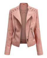 Lilian | Damen Modische Jacke mit asymmetrischem Reißverschluss in Rosa