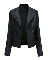 Lilian | Damen Modische Jacke mit asymmetrischem Reißverschluss in Schwarz