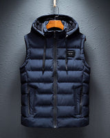 Yavina | Bequeme Winterweste mit Kapuze in Blau