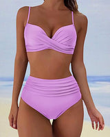 Erica - Stilvoll hohe taille bikini in Lila