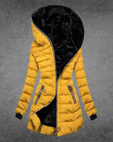Stilvolle warme Winterjacke für Damen in Gelb