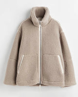 REIGN - Winterjacke aus Wolle in Kaffee