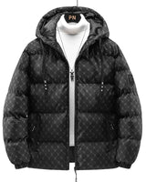 ROBERT - Baumwolljacke mit Allover-Briefdruck in Schwarz