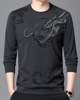 Bequemes Herren-Sweatshirt mit Rundhalsausschnitt in Grau