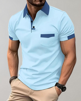Reinhard | Herren Lässig Polohemd | Kurzarm in Himmelblau