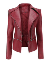 Cloy Stylische Lederjacke in Rot