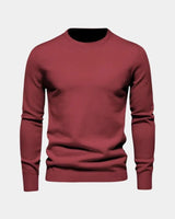 Rene | Herren Minimalistischer Pullover – Minimal Pullover Herren Clean in Bordeauxrot
