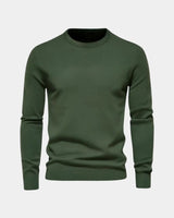 Rene | Herren Minimalistischer Pullover – Minimal Pullover Herren Clean in Armeegrün