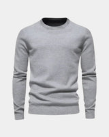 Rene | Herren Minimalistischer Pullover – Minimal Pullover Herren Clean in Hellgrau