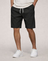 Robert | Elastischer Bund Helle Kordel Shorts in Schwarz