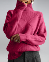 Rollkragenpullover Mit Weiter Passform - Luzie in Rosa