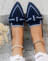 Franka  | geknotet Design flache Schuhe in Königsblau
