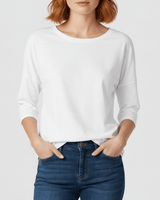 Rundhals-Shirt Mit Dreiviertelärmeln - Lucienne in Weiß