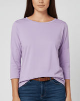 Rundhals-Shirt Mit Dreiviertelärmeln - Lucienne in Lila