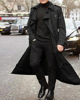 Niba | Lässiger modischer Herren Trenchcoat in Schwarz