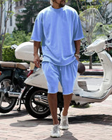 Draxen™-Set aus Premium-Strick mit Oversize-Passform und Streetwear-Style in Himmelblau