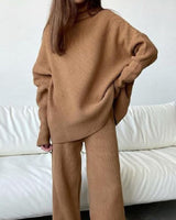 Ruth | Zweiteilige Sets Herbst Winter Homewear in Dunkelbraun