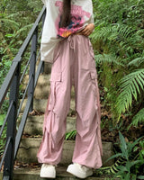 Franca Hose - Damen Baggy Pants mit großen Taschen im Retro-Stil in Rosa