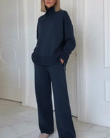 Hannah™ Premium-Sweatshirt-Set mit Rollkragen-Top in Dunkelblau