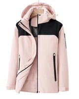 Elfriede | Damen Wasserdichte Winterjacke mit Fleece-Futter in Rosa Schwarz