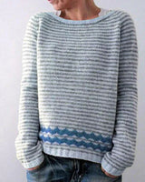 Andrea | Damen-Winter-Weihnachtspullover mit nordischem Muster in Grau