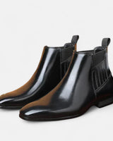 Leon | Stilvolle Herren-Stiefeletten aus Kunstleder in Schwarz