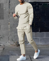 RAFAEL – Leichtes Set aus Pullover und Hose für Herren in Apricot