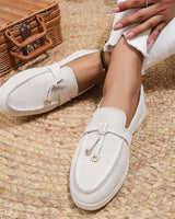 Loafer aus Wildleder mit Quasten - Wendy in Weiß