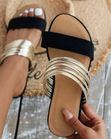 Mukaina – Elegante, Rutschfeste Flache Sandale in Schwarz