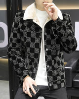 Karierte Cordjacke - William in Grau