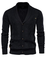 Herren-Cardigan mit Knopfleiste in Schwarz